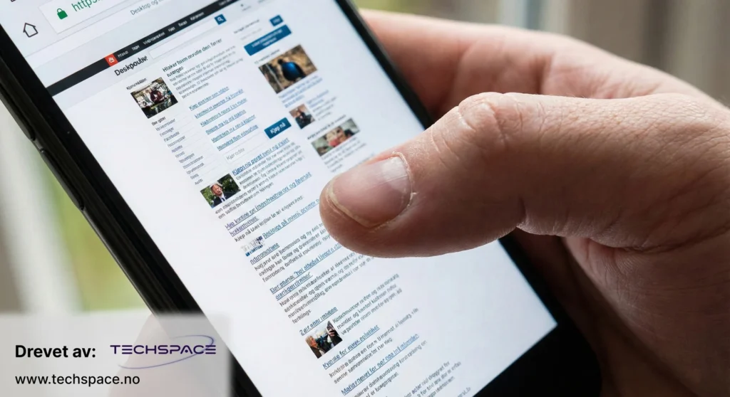 Tummen kämpar för att trycka på små knappar på en icke-mobilvänlig webbplats